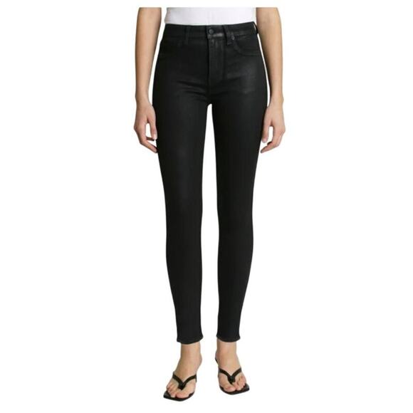 PISTOLA Coated Skinny Jeans | Aline High Rise Night Sky Black Stretch Denim EUC - Picture 1 of 11